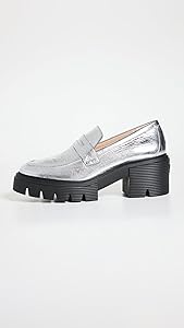 Amazon.com | Stuart Weitzman Women's Soho Loafers, Silver, 7